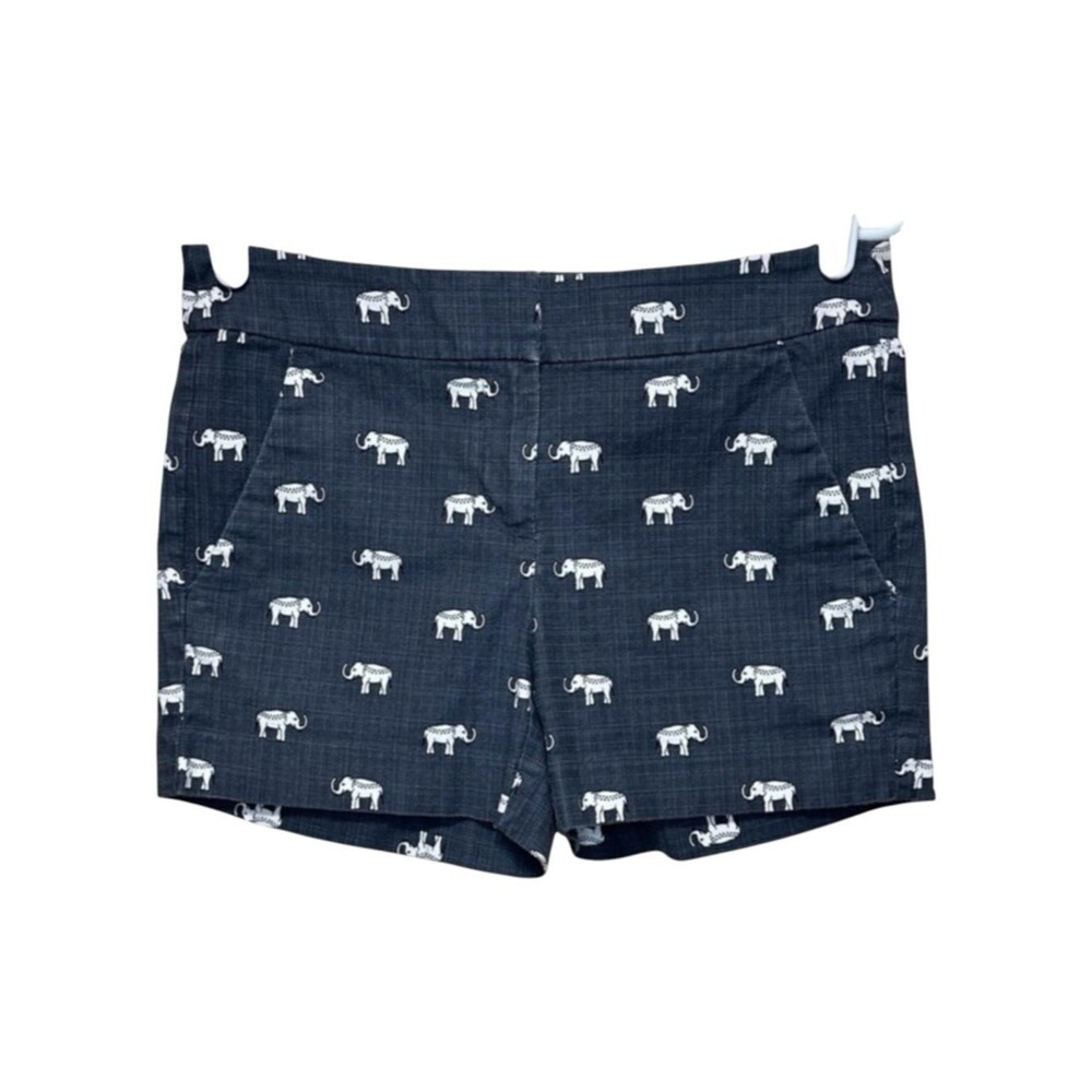 LOFT The Riviera Short Elefant Print Tailored Shorts Dark Gray Size 0 Coastal